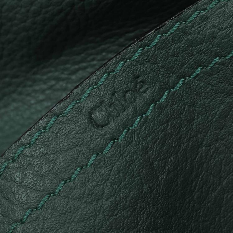 Pre Owned Chloe Green Leather Mini Marcie Crossbody Bag