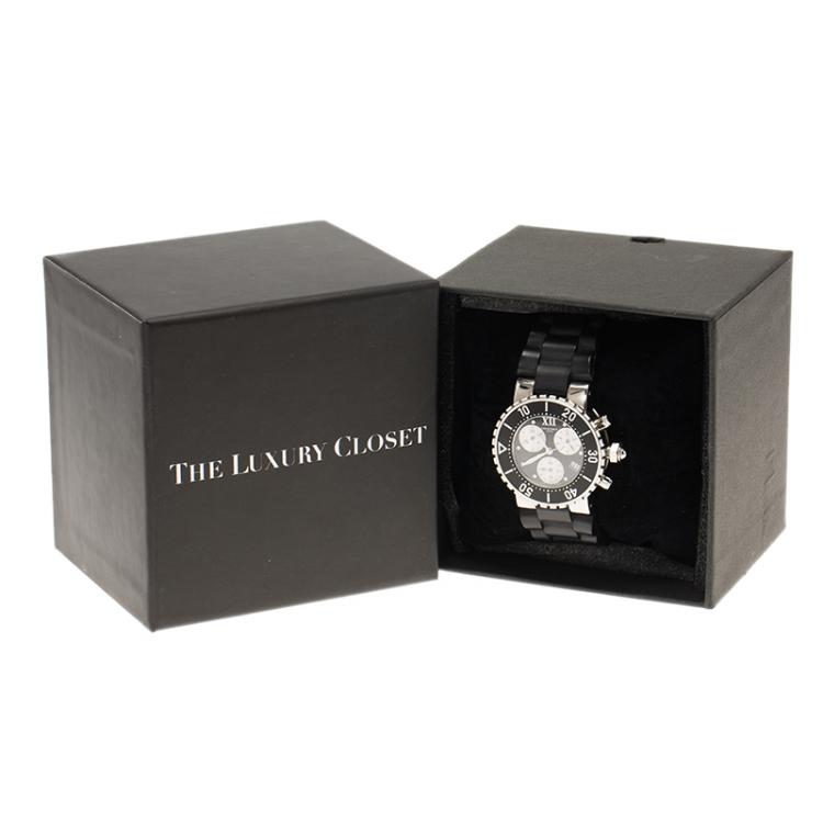 Pre Owned Chaumet Black Stainless Steel Class One 624 Women's Wristwatch 37MM