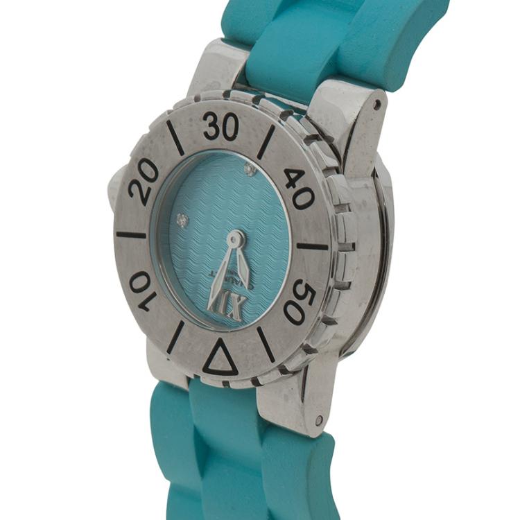 Pre Owned Chaumet Blue Stainless Steel & Rubber Class One Women's Wristwatch 24MM