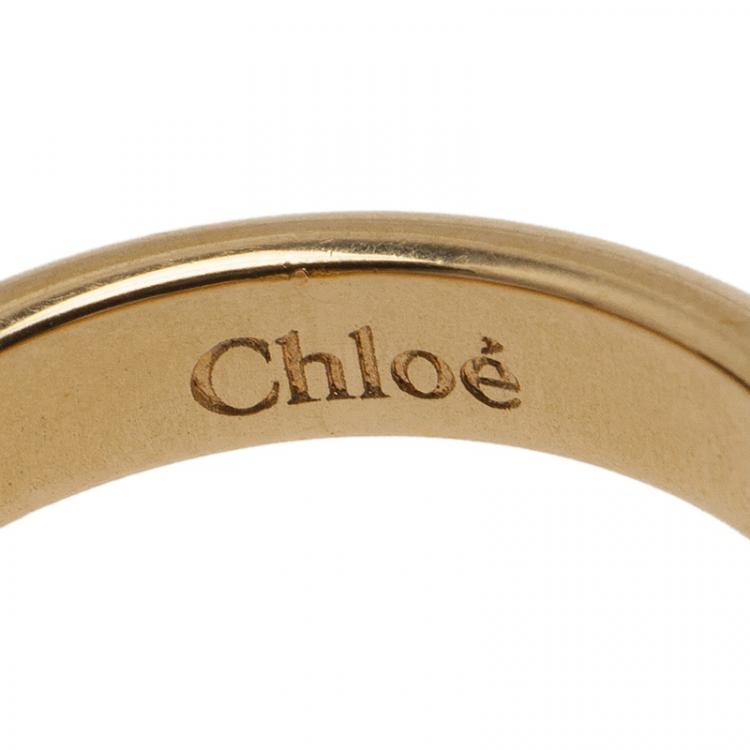 Pre Owned Chloe Two Chain Gold Tone Ring