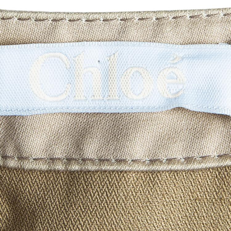 Pre Owned Chloe Beige Criss Cross Sleeve Dress M