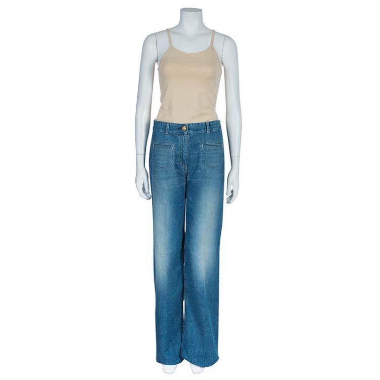 Pre Owned Chloe Blue Flared Denim Pants M