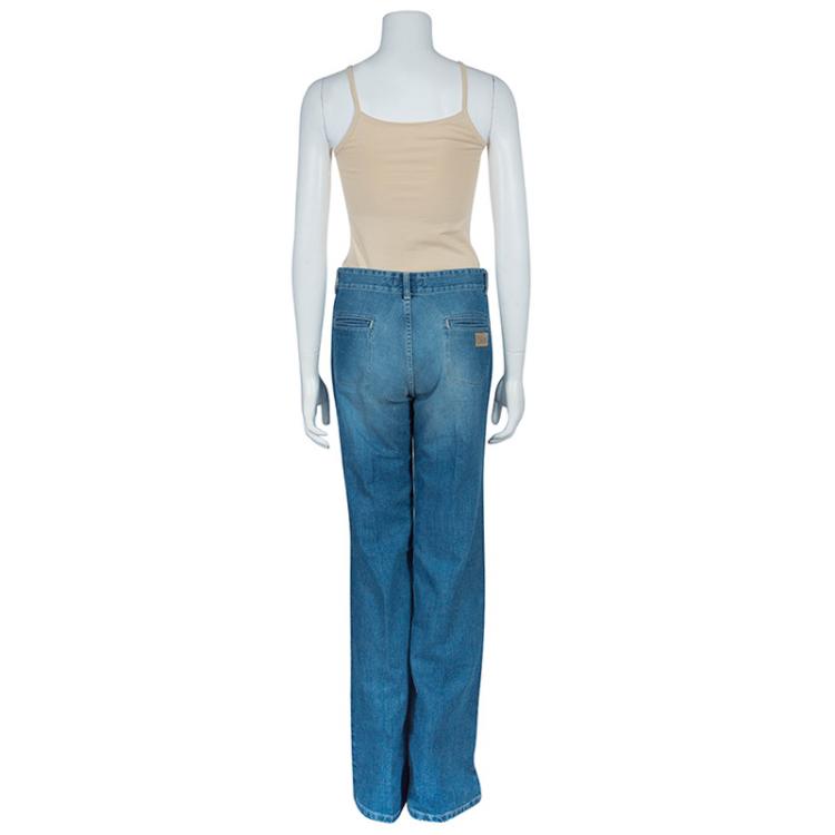 Pre Owned Chloe Blue Flared Denim Pants M