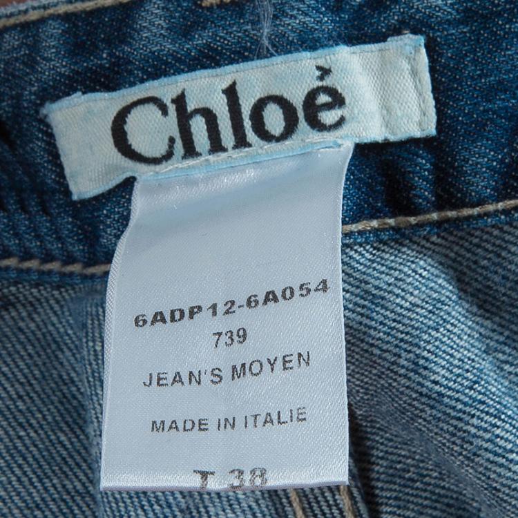 Pre Owned Chloe Blue Flared Denim Pants M