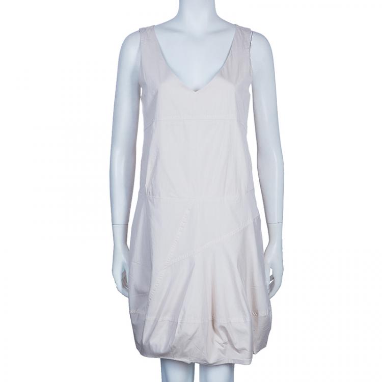 Pre Owned Chloe Beige Wrap Front Sleeveless Dress M