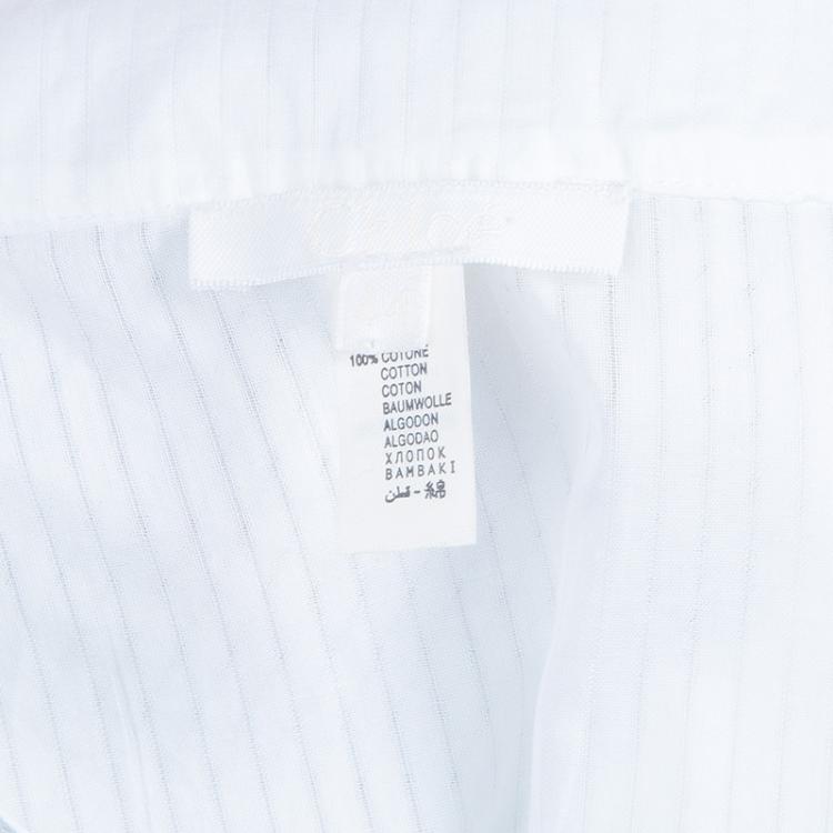 Pre Owned Chloe White Cotton Long Sleeve Tunic Top M