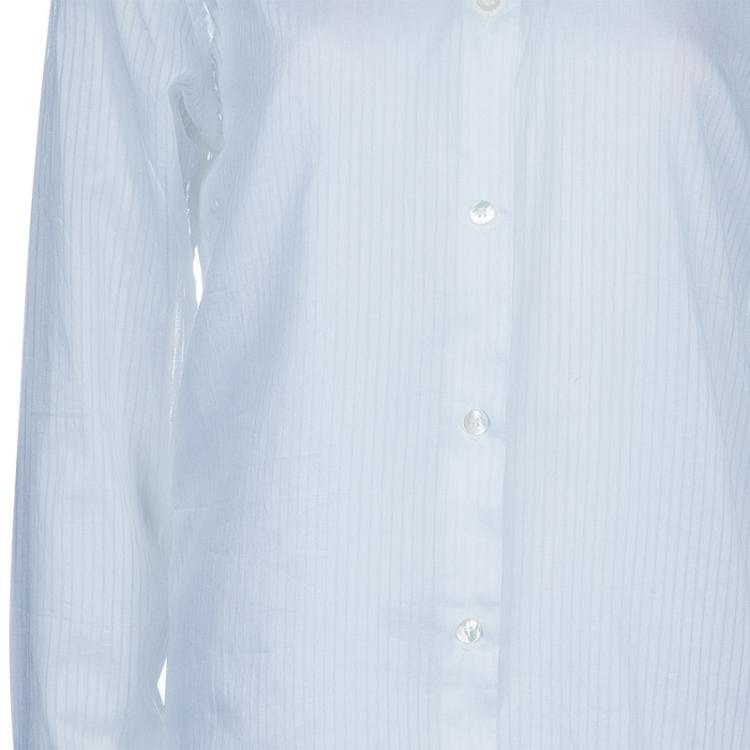 Pre Owned Chloe White Cotton Long Sleeve Shirt Dress M