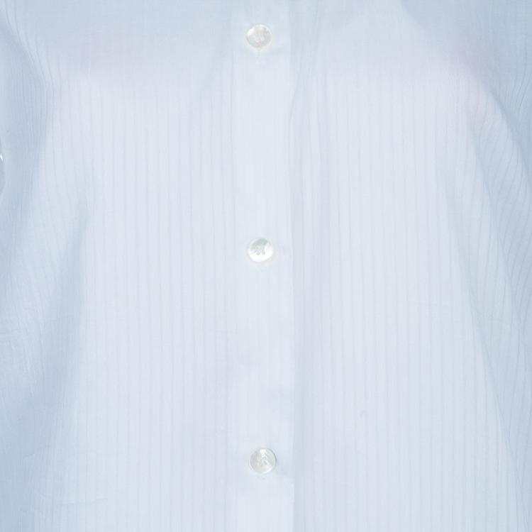 Pre Owned Chloe White Cotton Long Sleeve Shirt Dress M