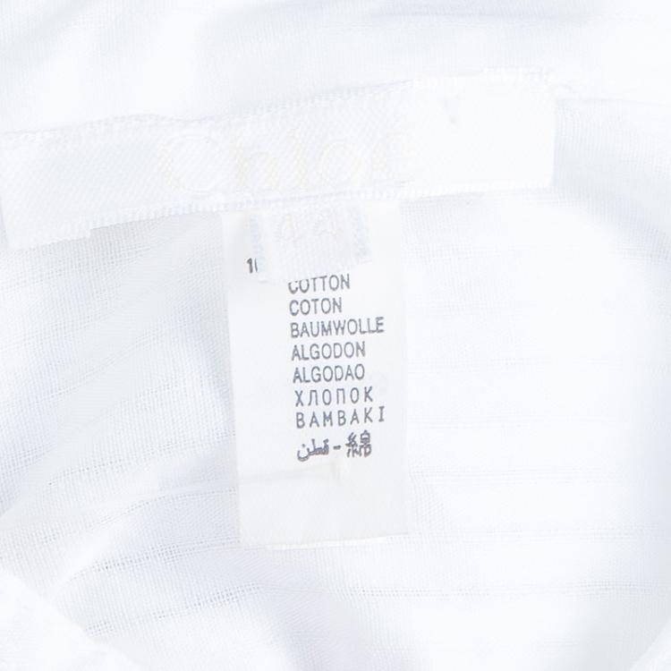 Pre Owned Chloe White Cotton Long Sleeve Shirt Dress M