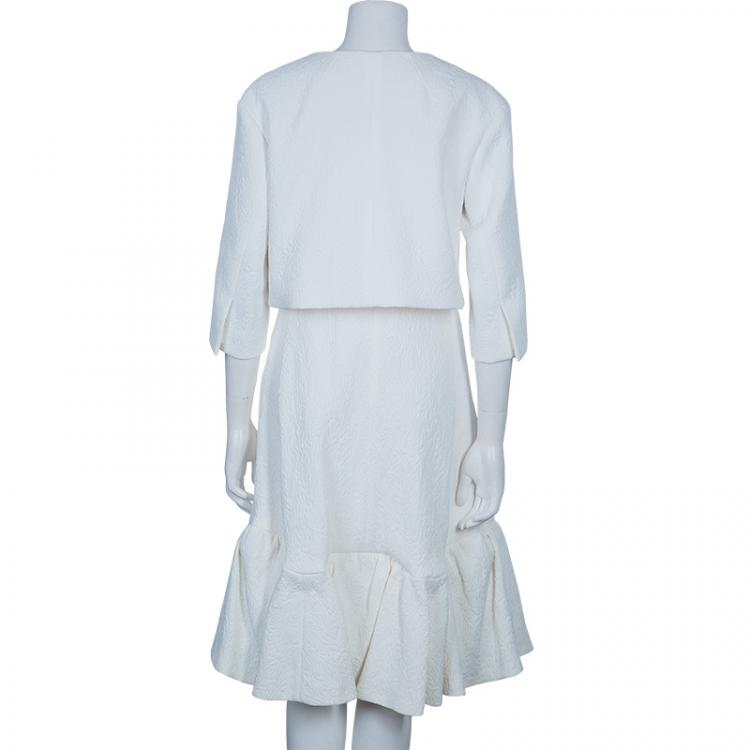 Pre Owned Chloe Off-white Strapless Dress and Blazer Set M