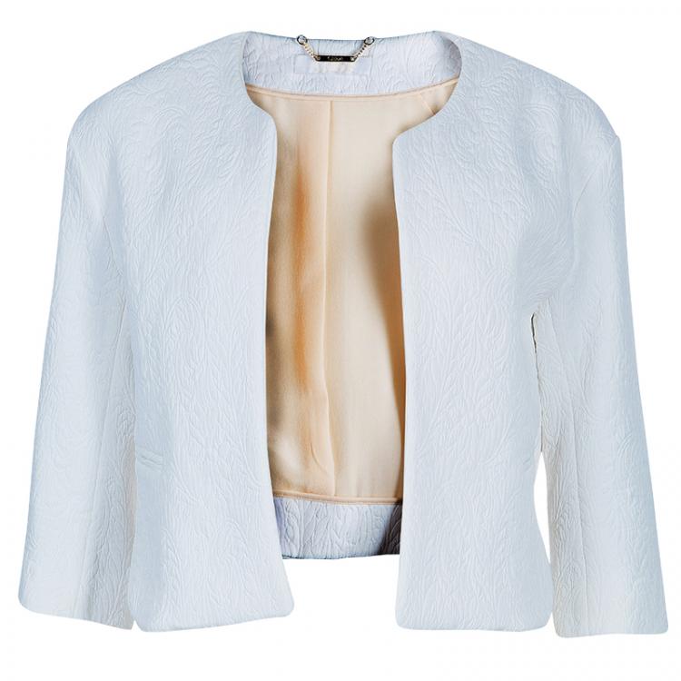 Pre Owned Chloe Off-white Strapless Dress and Blazer Set M