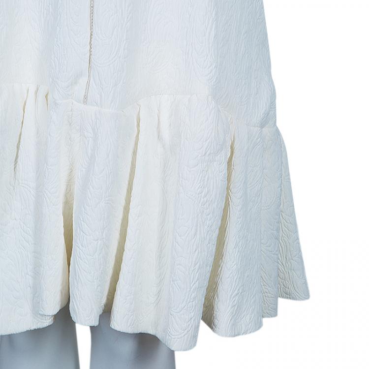Pre Owned Chloe Off-white Strapless Dress and Blazer Set M