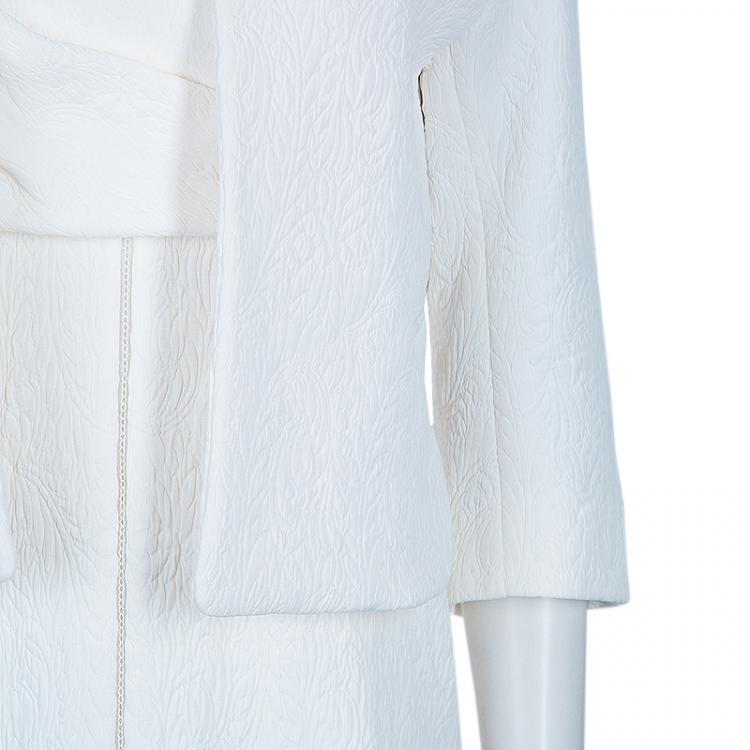 Pre Owned Chloe Off-white Strapless Dress and Blazer Set M