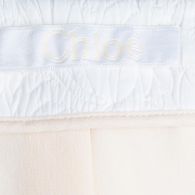 Pre Owned Chloe Off-white Strapless Dress and Blazer Set M