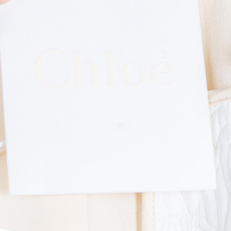 Pre Owned Chloe Off-white Strapless Dress and Blazer Set M