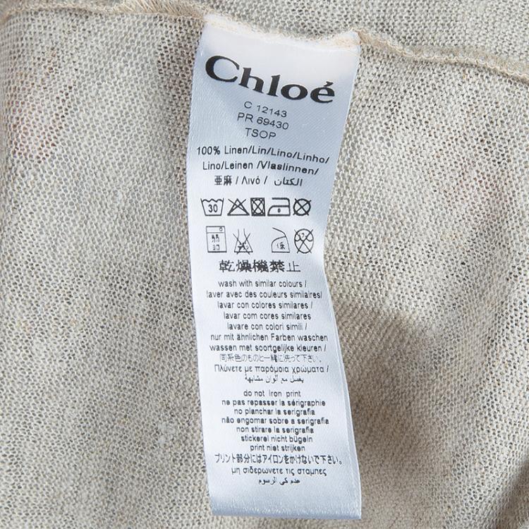 Pre Owned Chloe Metallic Double Layer Belted Tank Dress M