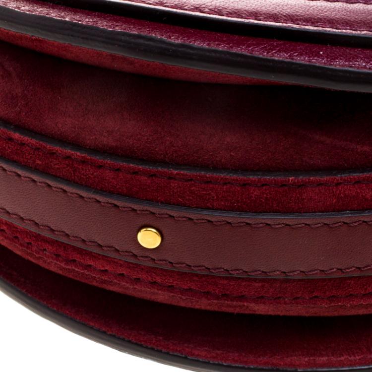 Pre Owned Chloe Burgundy Leather Small Pixie Round Top Handle Bag