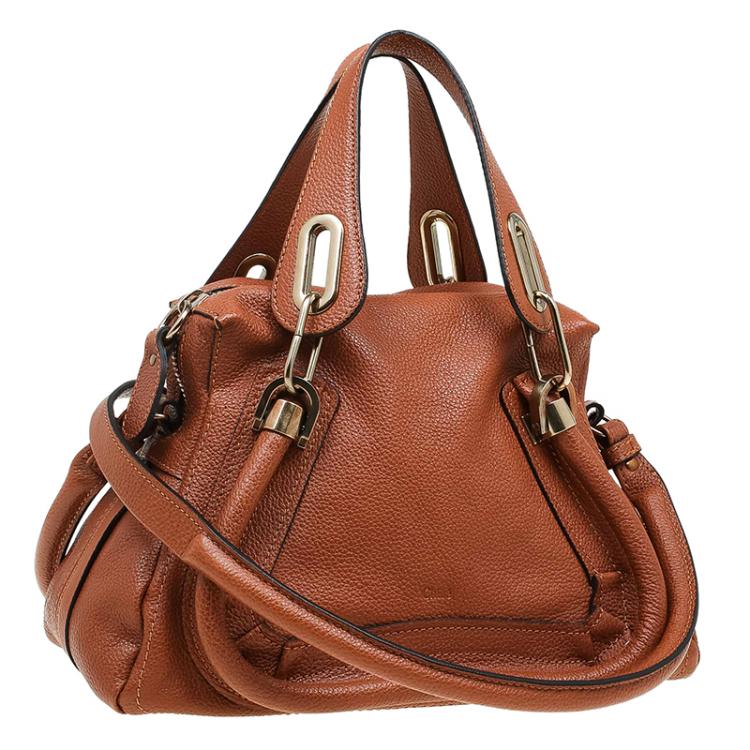 Pre Owned Chloe Brown Leather Small Paraty Shoulder Bag