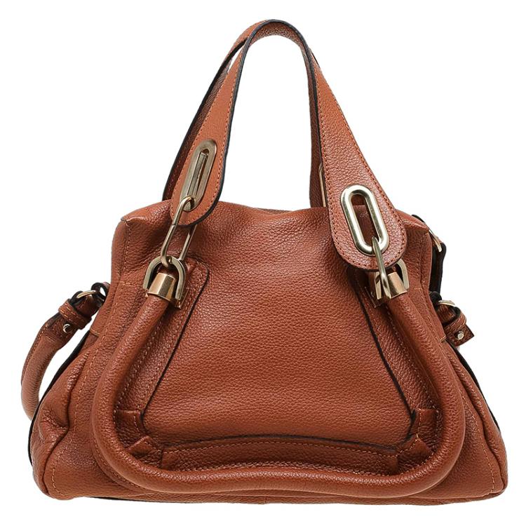 Pre Owned Chloe Brown Leather Small Paraty Shoulder Bag