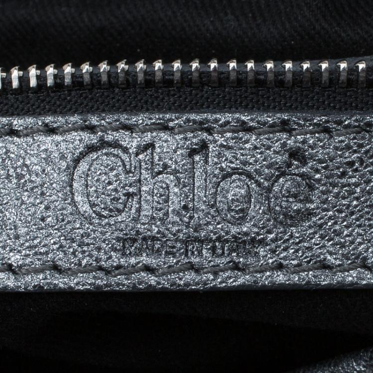 Pre Owned Chloe Silver Leather Mini Paddington Satchel