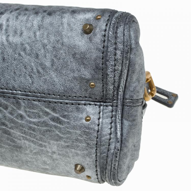 Pre Owned Chloe Silver Leather Mini Paddington Satchel