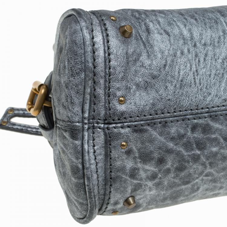 Pre Owned Chloe Silver Leather Mini Paddington Satchel