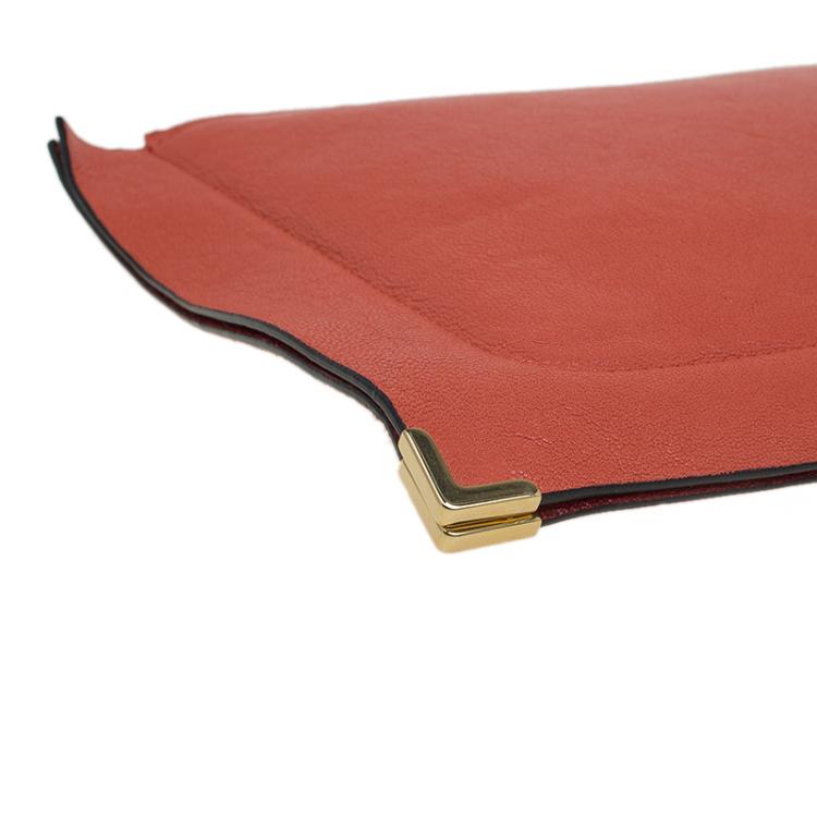Pre Owned Chloe Orange Leather Ghost Clutch