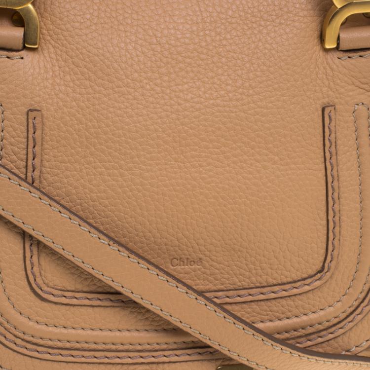 Pre Owned Chloe Tan Leather Small Marcie Shoulder Bag