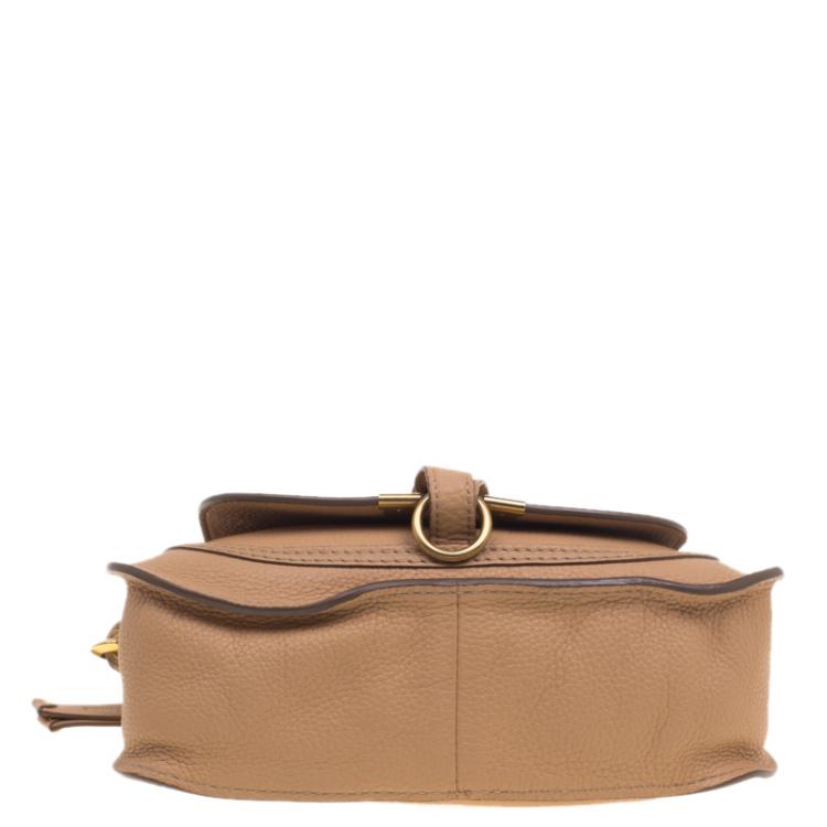 Pre Owned Chloe Tan Leather Small Marcie Shoulder Bag