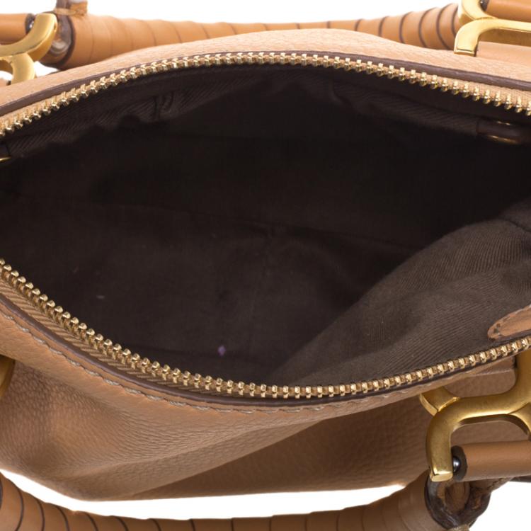 Pre Owned Chloe Tan Leather Small Marcie Shoulder Bag