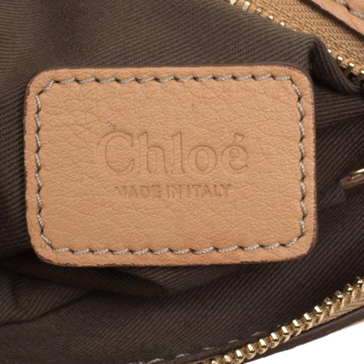 Pre Owned Chloe Tan Leather Small Marcie Shoulder Bag