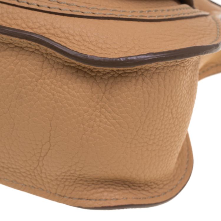 Pre Owned Chloe Tan Leather Small Marcie Shoulder Bag