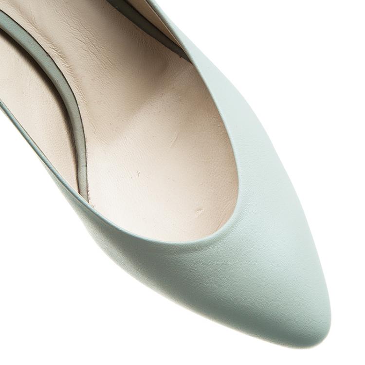 Pre Owned Chloe Grey Leather Beckie Pumps Size 37.5