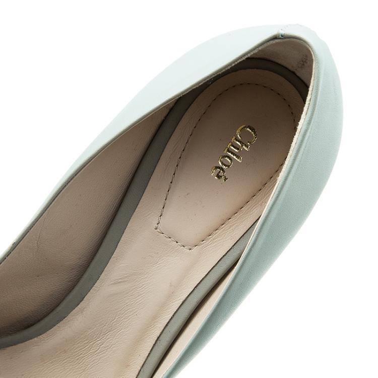 Pre Owned Chloe Grey Leather Beckie Pumps Size 37.5