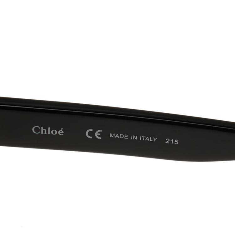 مملوكة مسبقًا Chloe Black Dafne Geometric Metal Mix Sunglasses