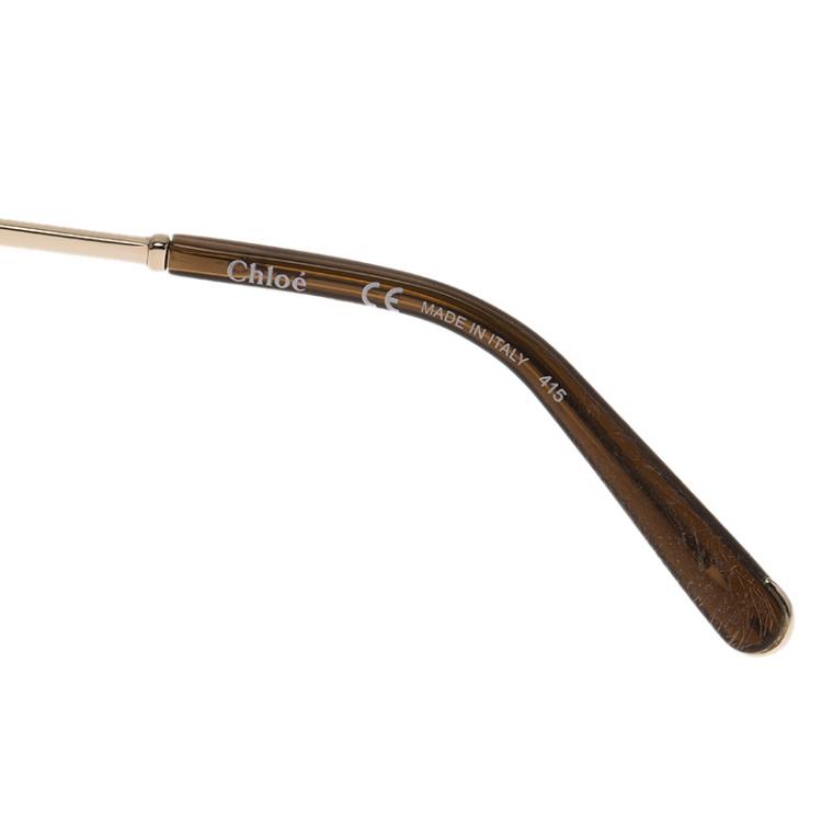 Pre Owned Chloe Gold Carlina Oversized Round Sunglasses