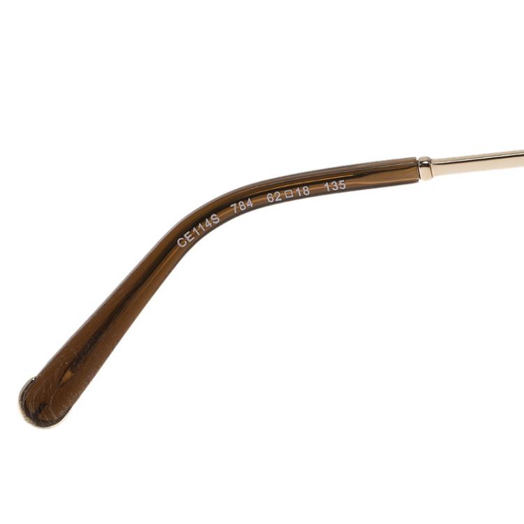 Pre Owned Chloe Gold Carlina Oversized Round Sunglasses