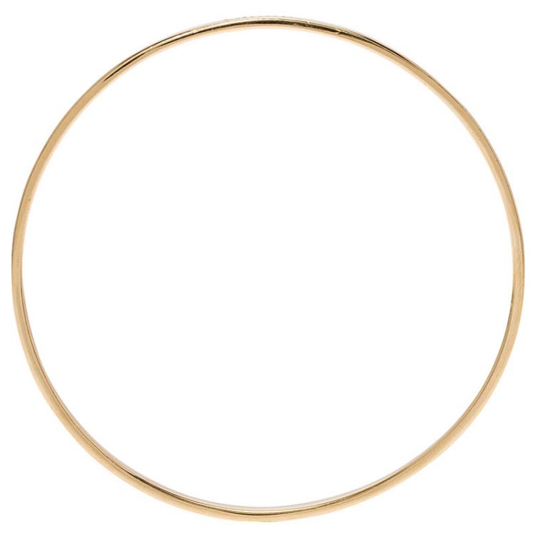 Pre Owned Chloe Holly Cream Enamel Gold Tone Narrow Bangle Bracelet