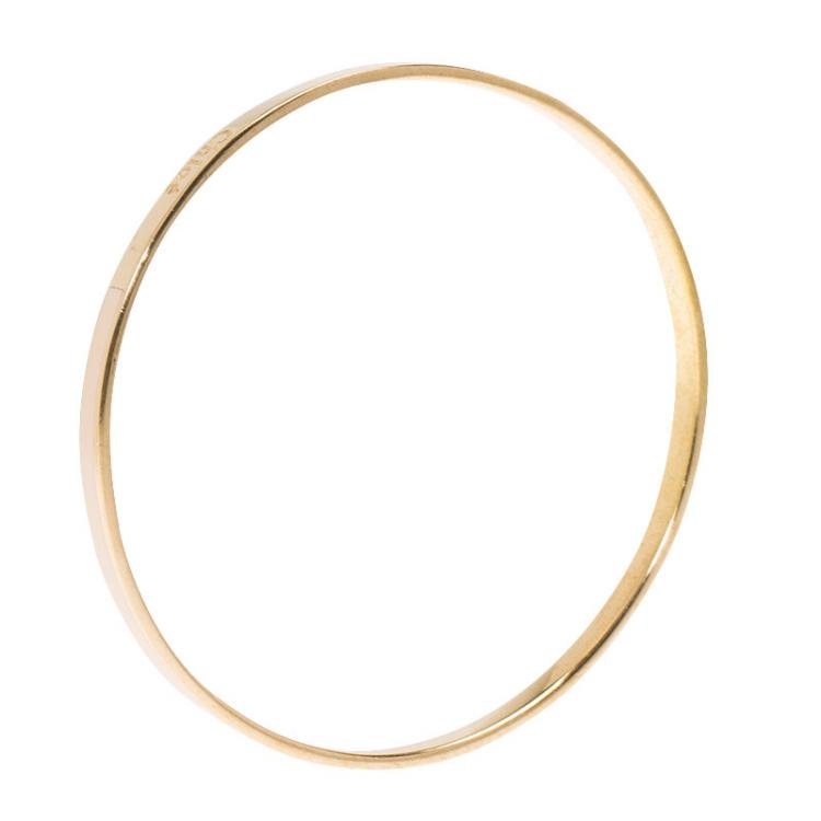 Pre Owned Chloe Holly Fluo Coral Enamel Gold Tone Narrow Bangle Bracelet