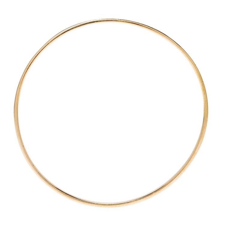 Pre Owned Chloe Holly Fluo Coral Enamel Gold Tone Narrow Bangle Bracelet