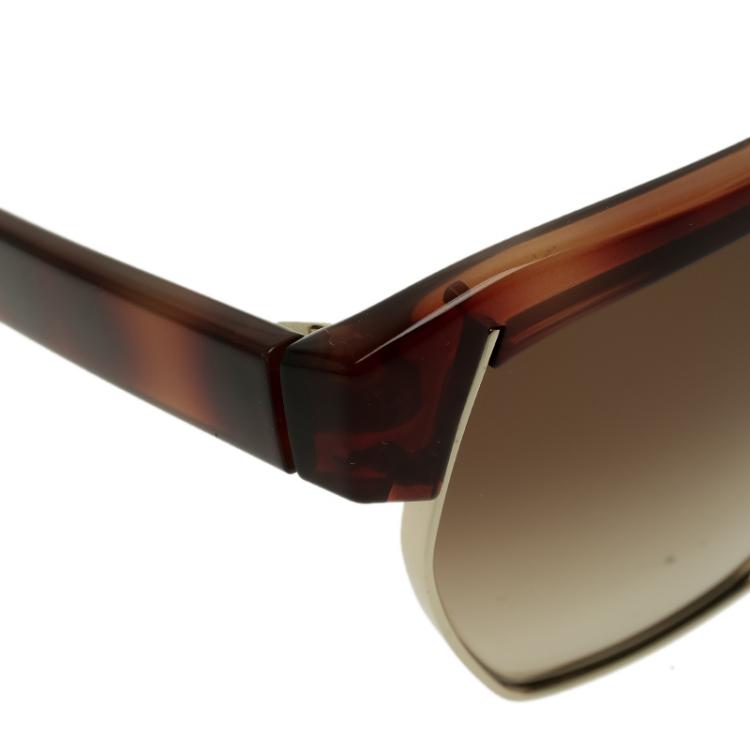 Pre Owned Chloe Brown CE665S Dafne Geometric Sunglasses
