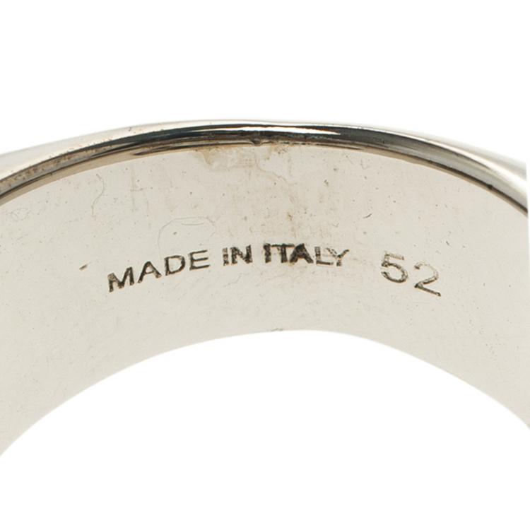 Pre Owned Chloe Bianca Silver Tone Ring Size 52