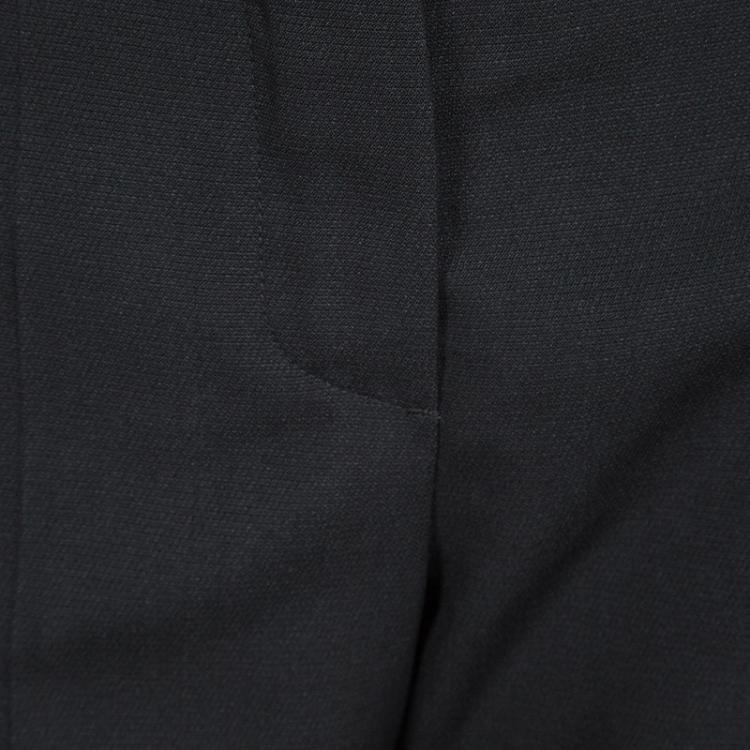 Pre Owned Chloe Black Wool Wide Leg Cuffed Trousers M