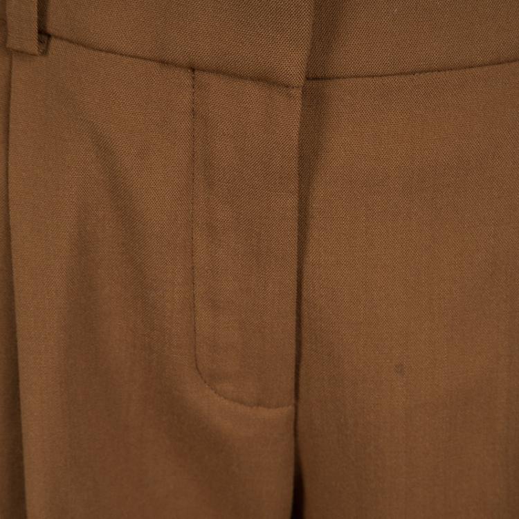 Pre Owned Chloe Brown Wool Straight Fit Trousers M