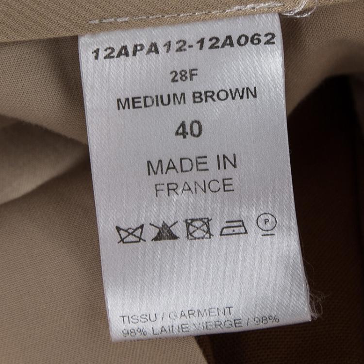 Pre Owned Chloe Brown Wool Straight Fit Trousers M