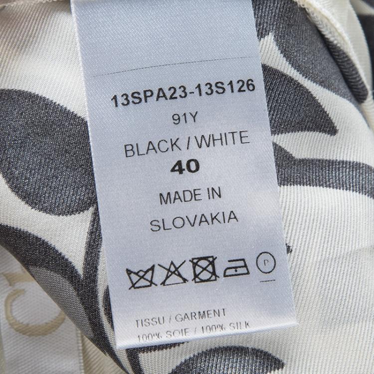 Pre Owned Chloe Monochrome Printed Silk Tapered Pants M