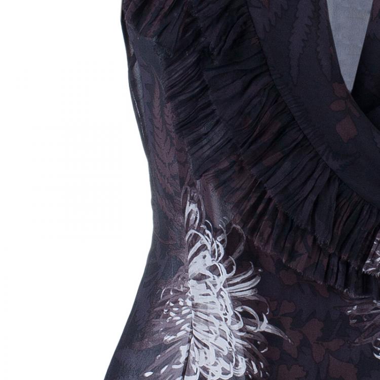 مملوكة مسبقًا Chloe Brown Print Top M