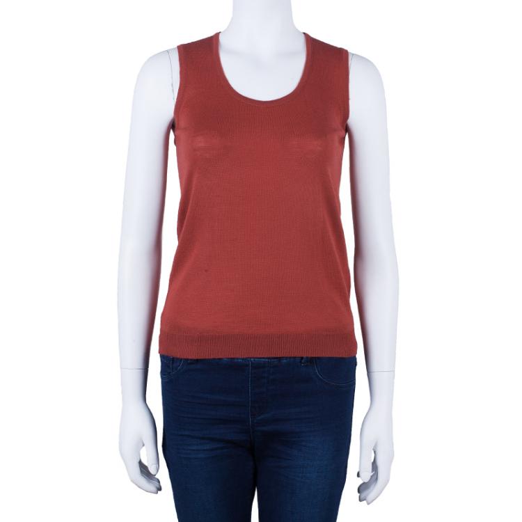 Pre Owned Chloe Red Sleeveless Sweater Size S