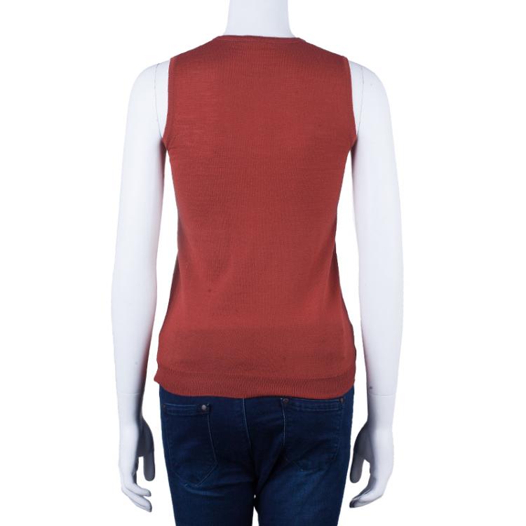 Pre Owned Chloe Red Sleeveless Sweater Size S