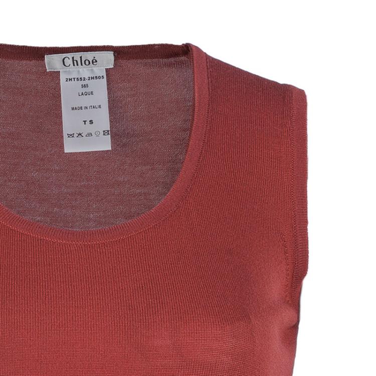 Pre Owned Chloe Red Sleeveless Sweater Size S